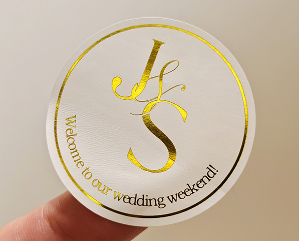 Whtie & Gold foil